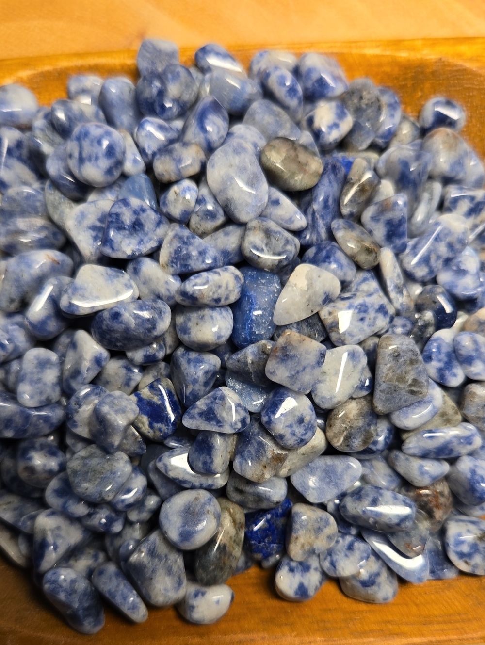 Sodalite Blue and White Polished Tumbled Stones